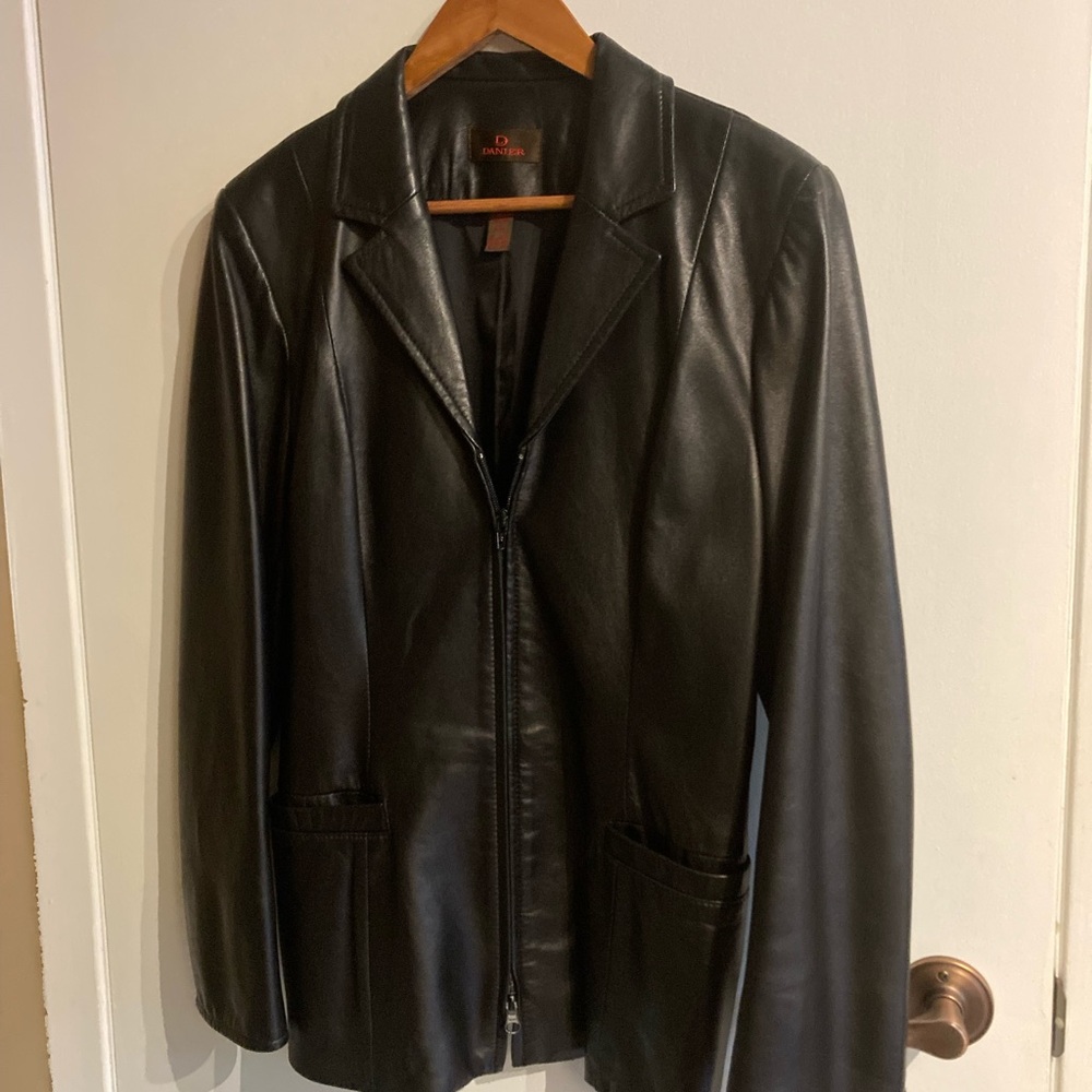 Danier Classic Black Leather Jacket